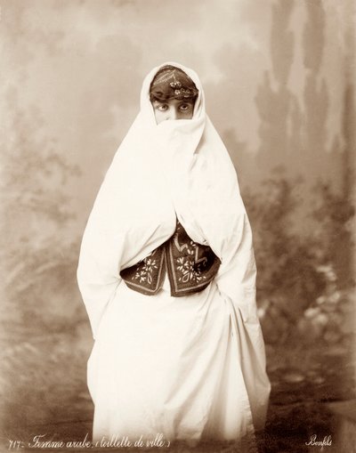 Woman wearing Palestinian costume, c.1867-98 by Bonfils Studio